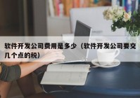 软件开发公司费用是多少（软件开发公司要交几个点的税）